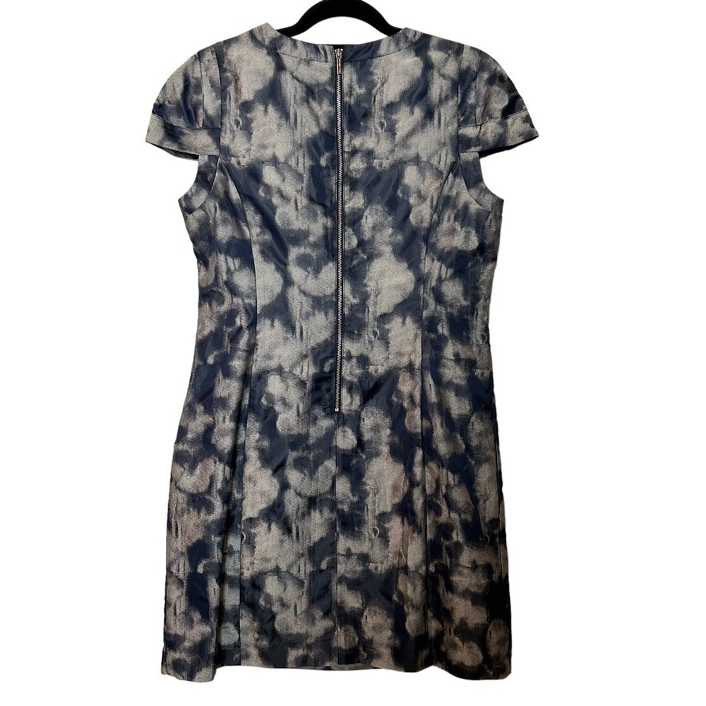 Michael Michael Kors Skyline Blue & White Fully Lined Capped Sleeve Dress Sz.10 - Picture 5 of 16